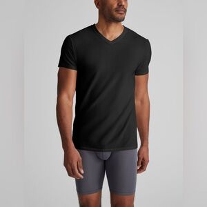 Tommy John Cool Cotton High V-Neck Modern Fit Undershirt Size XL in Black